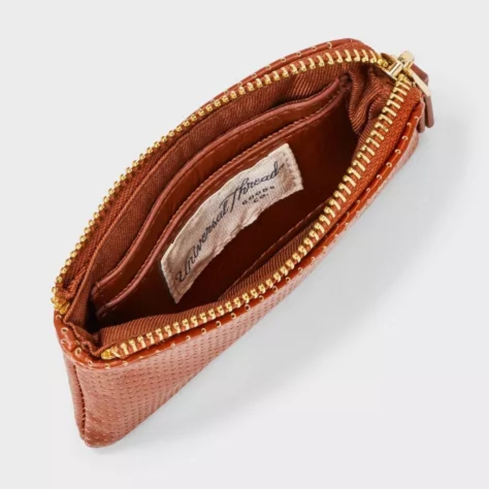 Universal Thread Goods Co. Brown Wallet Zipper Pouch Faux-Leather Card Holder - Picture 3 of 5